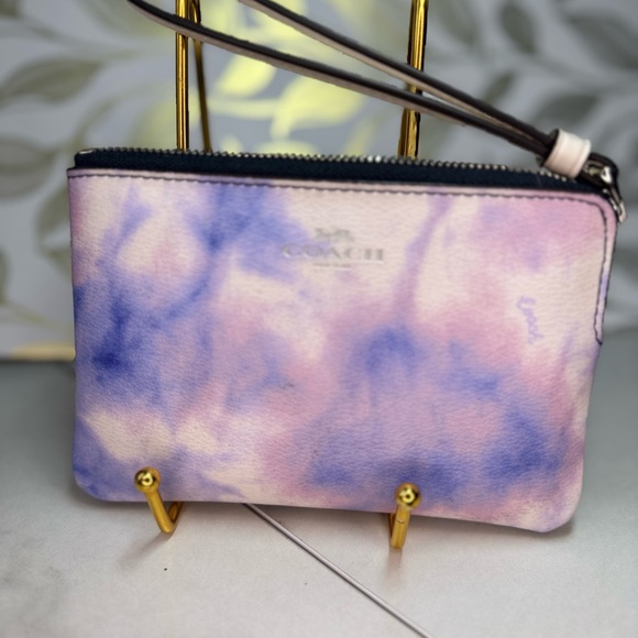 Coach Handbags - Coach Tie-Dye Pink and Purple Wristlet NWT